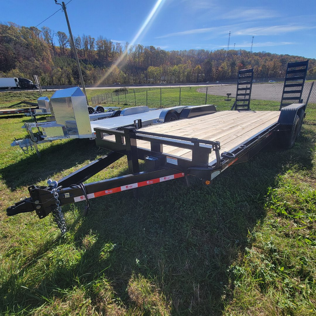 New 2024 P & T Trailers 14K 17+3, black; wood Car Hauler