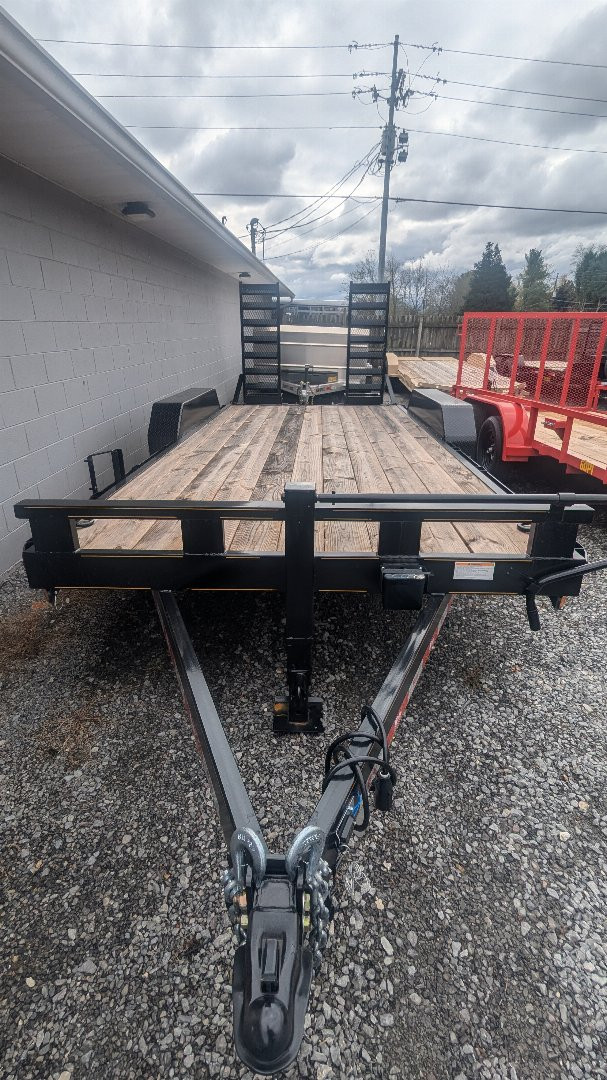 New 2024 P & T Trailers 14K 17+3 WOOD MESH FLIP Equipment Trailer