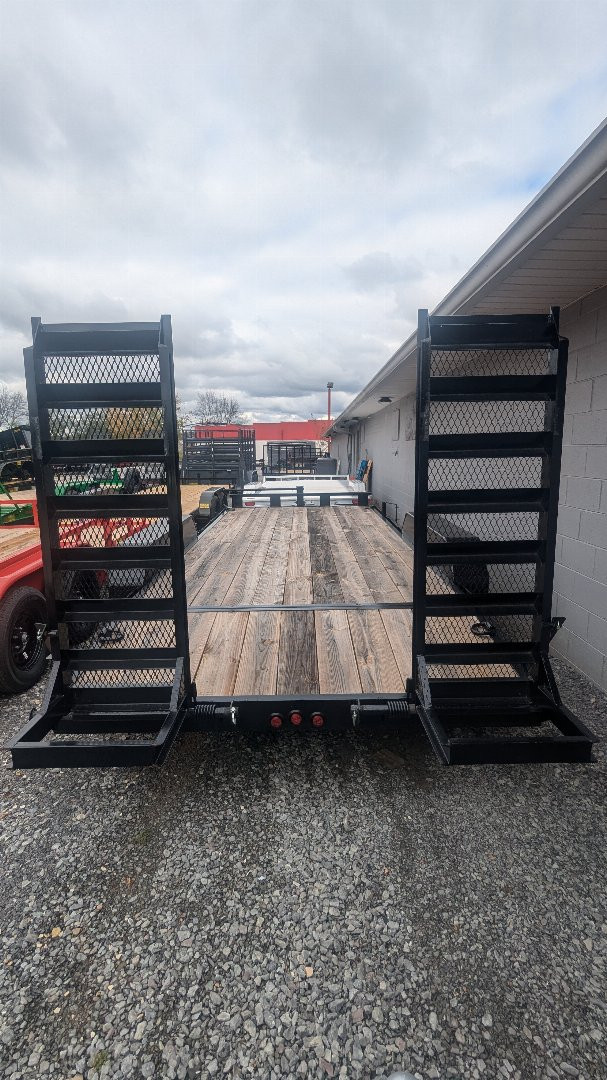 New 2024 P & T Trailers 14K 17+3 WOOD MESH FLIP Equipment Trailer