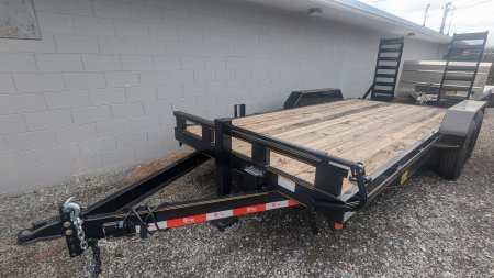 New 2024 P & T Trailers 14K 17+3 WOOD MESH FLIP Equipment Trailer
