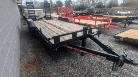 New 2024 P & T Trailers 14K 17+3 WOOD MESH FLIP Equipment Trailer