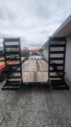 New 2024 P & T Trailers 14K 17+3 WOOD MESH FLIP Equipment Trailer