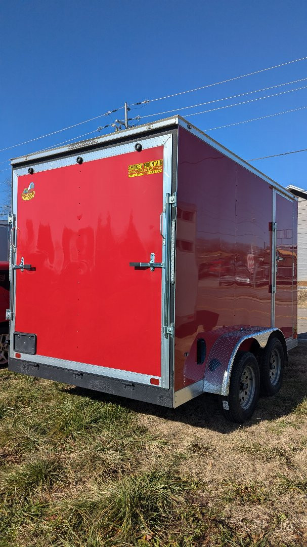 New 2025 Covered Wagon Trailers 7X12 7' D RINGS BAR LOCK Cargo / Enclosed Trailer