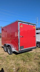 New 2025 Covered Wagon Trailers 7X12 7' D RINGS BAR LOCK Cargo / Enclosed Trailer
