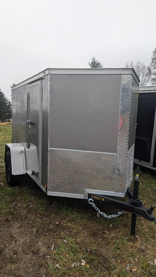 New 2025 Covered Wagon Trailers 5X8 D/D SIDE DOOR BAR LOCK Cargo / Enclosed Trailer