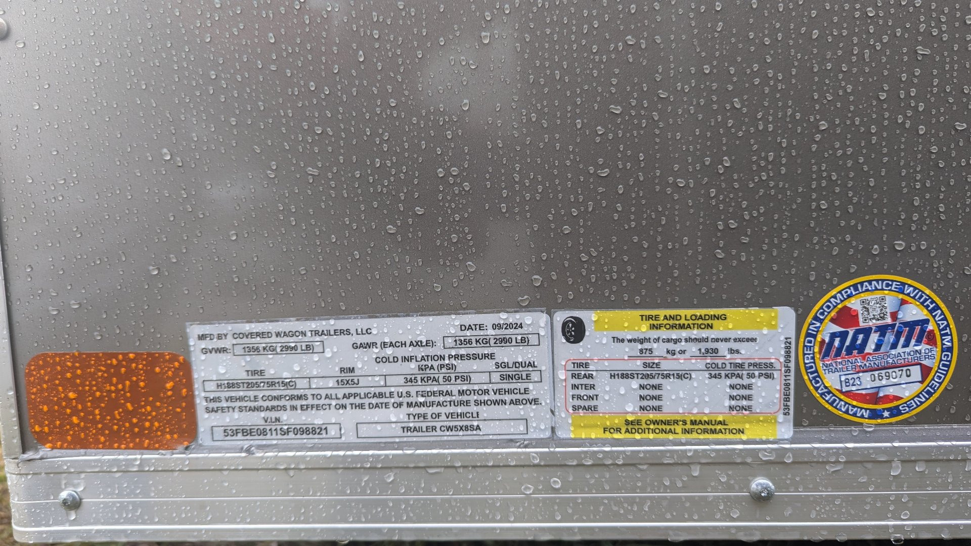 New 2025 Covered Wagon Trailers 5X8 D/D SIDE DOOR BAR LOCK Cargo / Enclosed Trailer