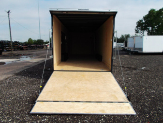 New 2025 COVERED WAGON 8.5x28 Enclosed Race Trailer / Cargo Trailer / XXL Package / 7'6" Interior Height / Split 7000# Torsion Axles / Heavy Duty Extra Wide Ramp / .080 White Poly Core Exterior / Mag Wheels / Rear Spoiler / Side Wall Escape Door