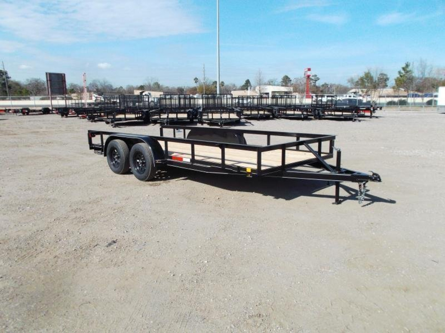 New 2025 J&C TRAILERS 83x16 Utility Trailer / Lowboy Trailer / 2" Bulldog Coupler / 5ft Slide Out Ramps
