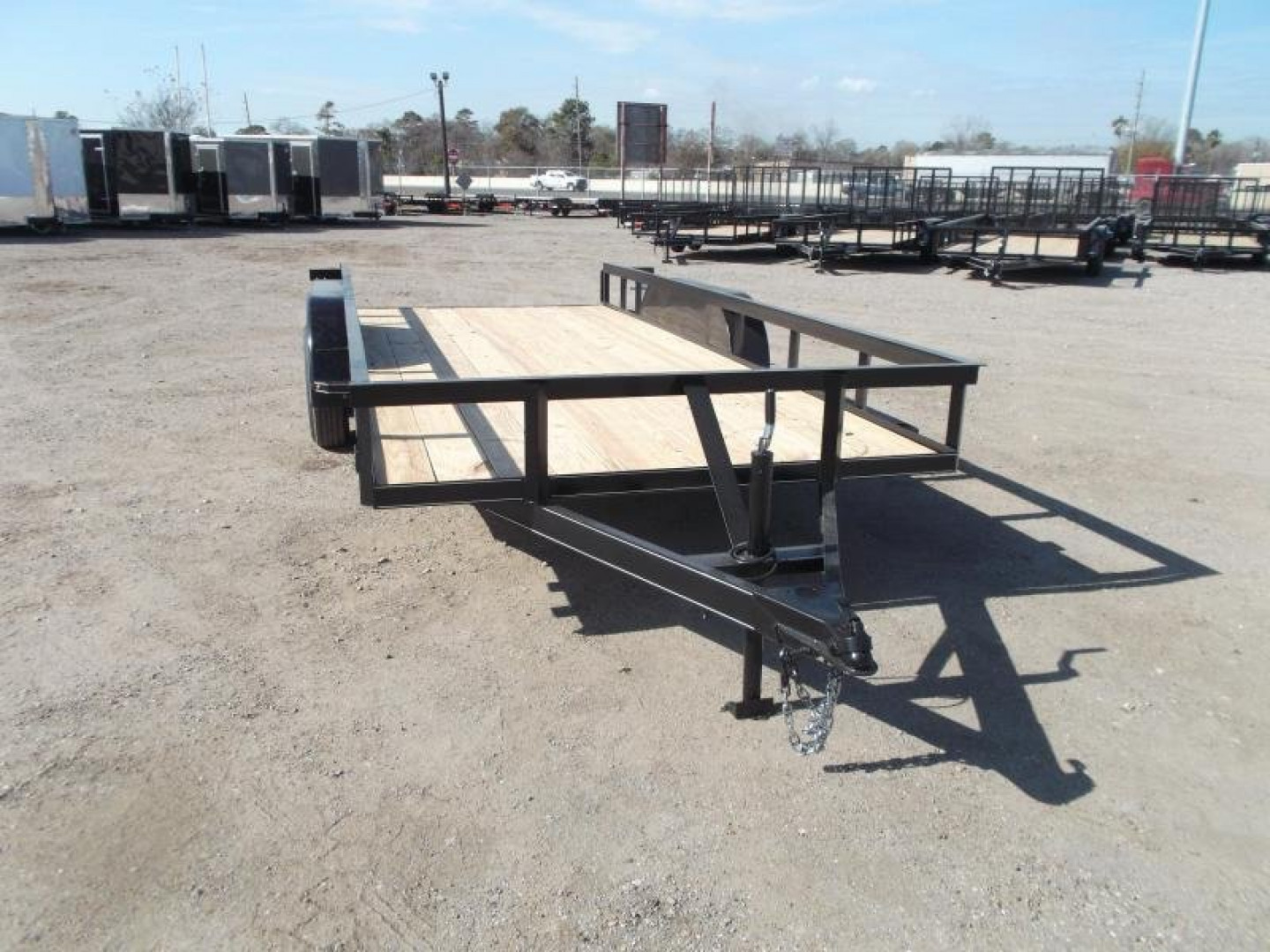 New 2025 J&C TRAILERS 83x16 Utility Trailer / Lowboy Trailer / 2" Bulldog Coupler / 5ft Slide Out Ramps