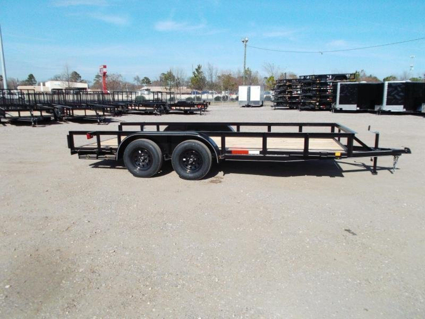New 2025 J&C TRAILERS 83x16 Utility Trailer / Lowboy Trailer / 2" Bulldog Coupler / 5ft Slide Out Ramps