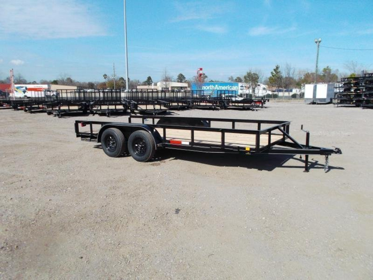 New 2025 J&C TRAILERS 83x16 Utility Trailer / Lowboy Trailer / 2" Bulldog Coupler / 5ft Slide Out Ramps