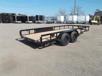 New 2025 J&C TRAILERS 83x16 Utility Trailer / Lowboy Trailer / 2" Bulldog Coupler / 5ft Slide Out Ramps