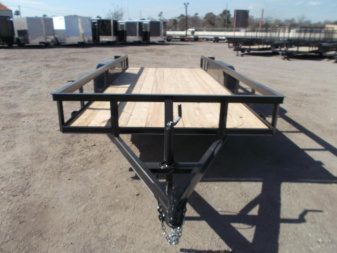 New 2025 J&C TRAILERS 83x16 Utility Trailer / Lowboy Trailer / 2" Bulldog Coupler / 5ft Slide Out Ramps