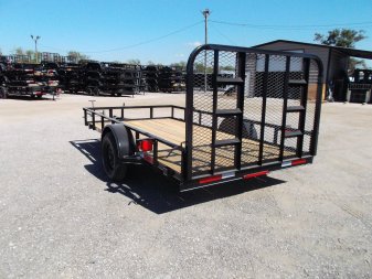 New 2025 J&C TRAILERS 77x12 Single Axle Utility Trailer / C-Channel Wrap Tongue / 2" Bulldog Coupler / 4ft Ramp Gate
