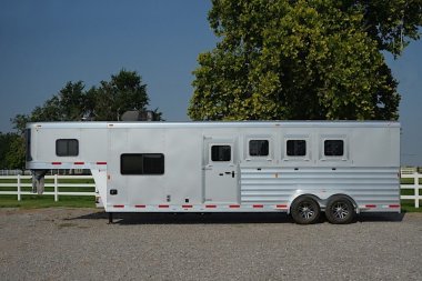 New 2025 Exiss Trailers 2,3,4 Horse w/ 10' short wall LQ Stock / Stock Combo Trailer