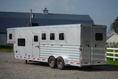 New 2025 Exiss Trailers 2,3,4 Horse w/ 10' short wall LQ Stock / Stock Combo Trailer