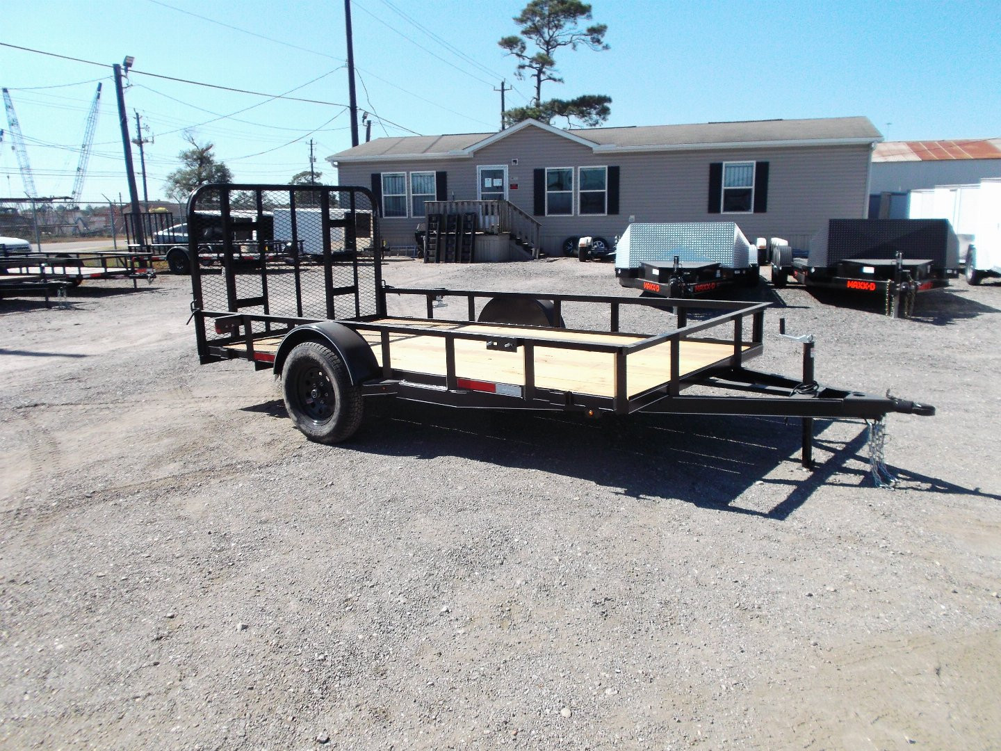 New 2025 J&C TRAILERS 77x14 Single Axle Utility Trailer / C-Channel Wrap Tongue / 2" Bulldog Coupler / 4ft Ramp Gate