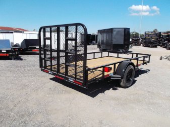 New 2025 J&C TRAILERS 77x14 Single Axle Utility Trailer / C-Channel Wrap Tongue / 2" Bulldog Coupler / 4ft Ramp Gate