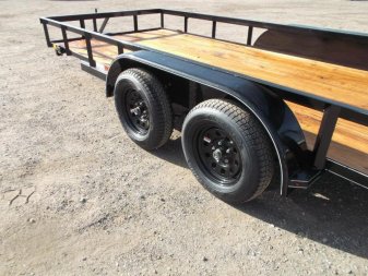 New 2025 J&C TRAILERS 77x16 Tandem Utility Trailer / Lowboy Trailer / 2" Bulldog Coupler / 4ft Ramp Gate