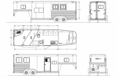 New 2025 Exiss Trailers ESCAPE 7308 2-4 HORSE LQ Stock / Stock Combo Trailer