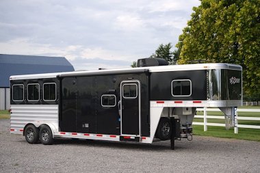 New 2025 Exiss Trailers ESCAPE 7308 2-4 HORSE LQ Stock / Stock Combo Trailer