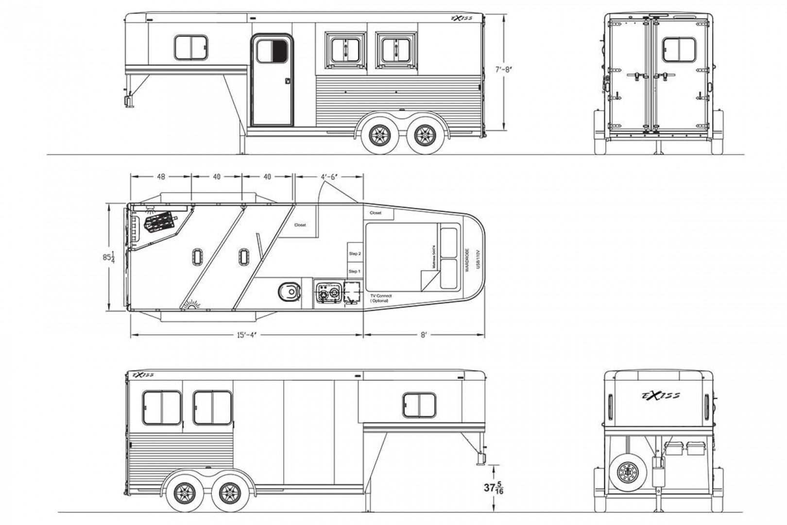 New 2025 Exiss Trailers Stock / Stock Combo Trailer