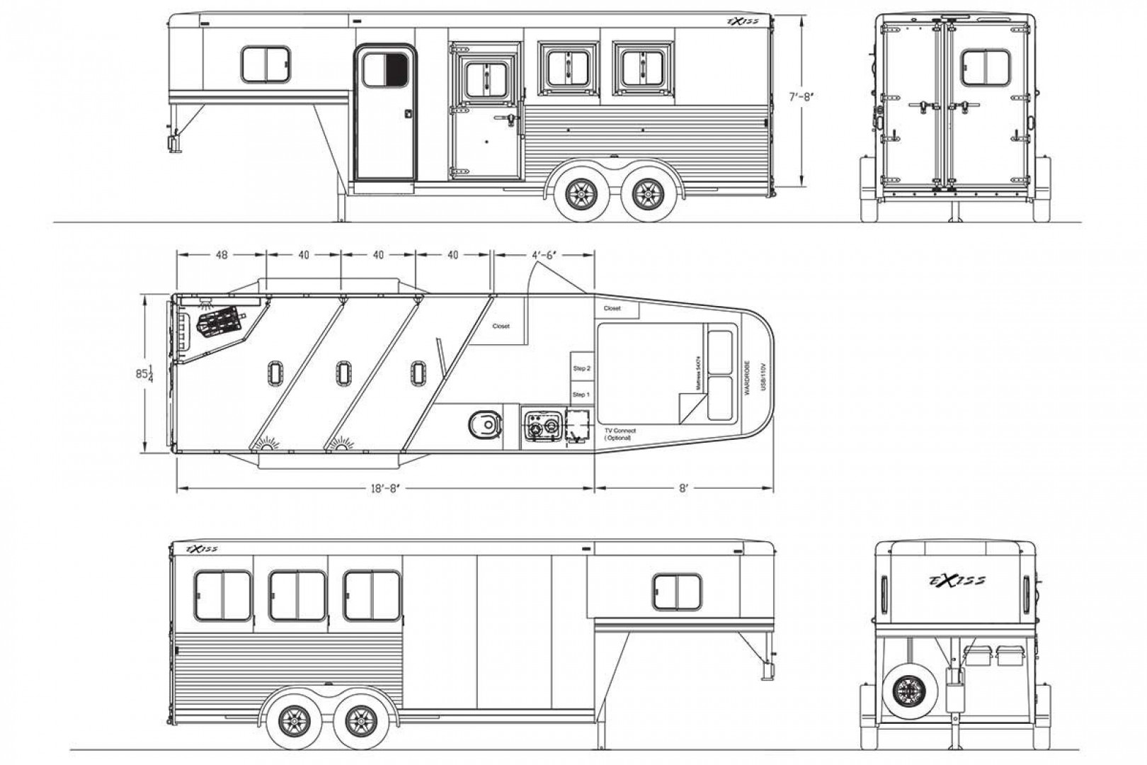 New 2025 Exiss Trailers Stock / Stock Combo Trailer