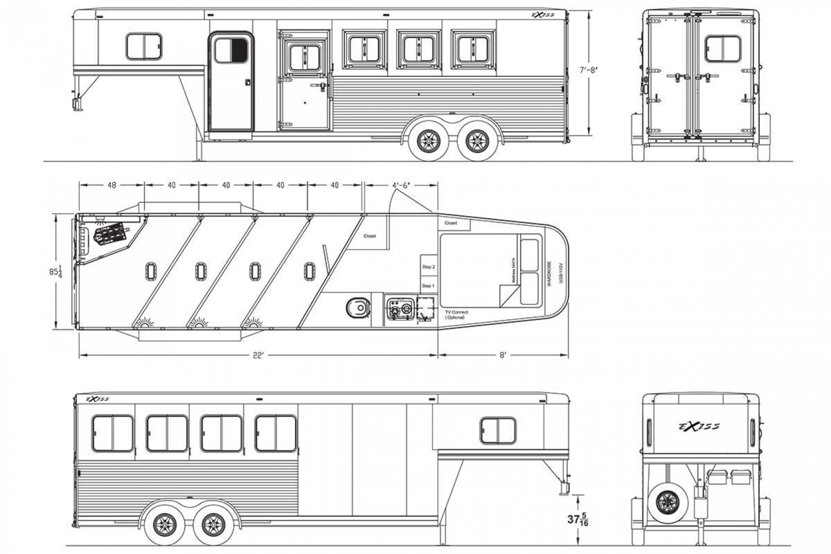 New 2025 Exiss Trailers Stock / Stock Combo Trailer