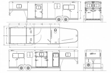 New 2025 Exiss Trailers 7200 SR 2+1 Stock / Stock Combo Trailer