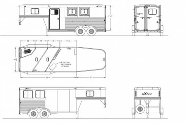 New 2025 Exiss Trailers 7400 4 HORSE GN Stock / Stock Combo Trailer