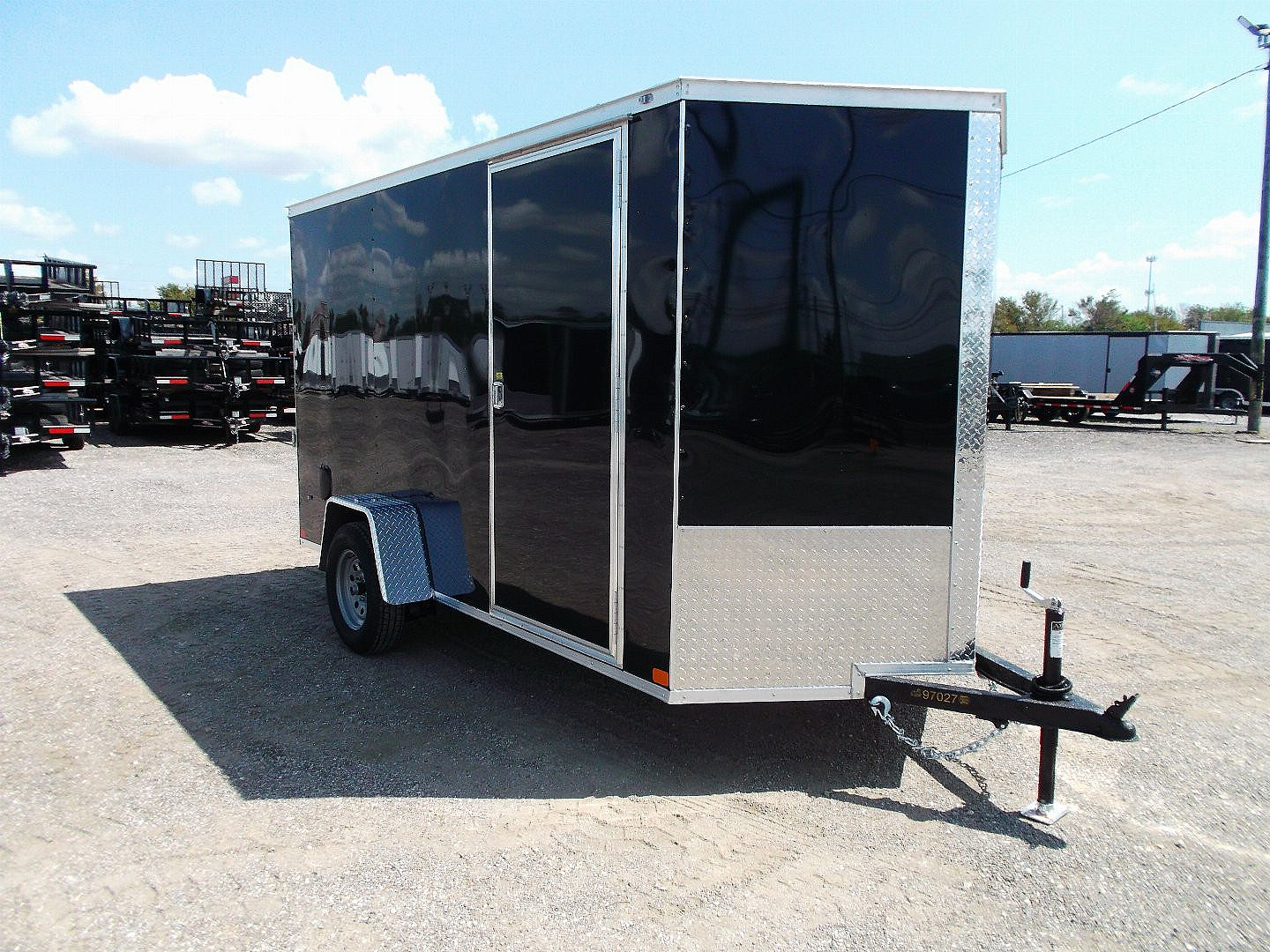 New 2025 Covered Wagon Trailers 6x12 SA Cargo / Enclosed Trailer / Extra Wide Ramp / 36" RV Side Door / 6'6" Interior / Bed Lined Tongue and Frame / (4) D-Rings / .030 Black Semi-Screwless Exterior