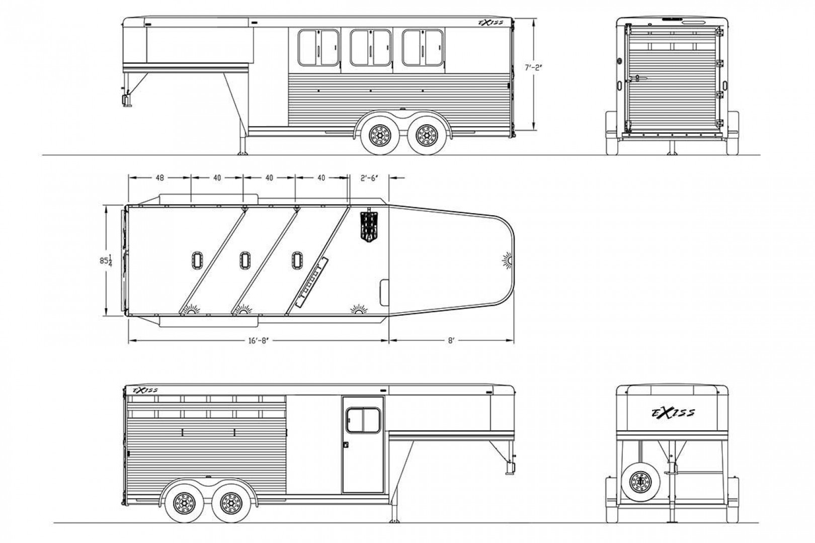 New 2025 Exiss Trailers Express GN - CXF Stock / Stock Combo Trailer