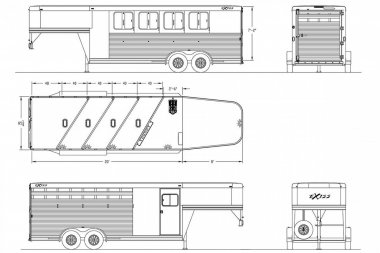 New 2025 Exiss Trailers Express GN - CXF Stock / Stock Combo Trailer
