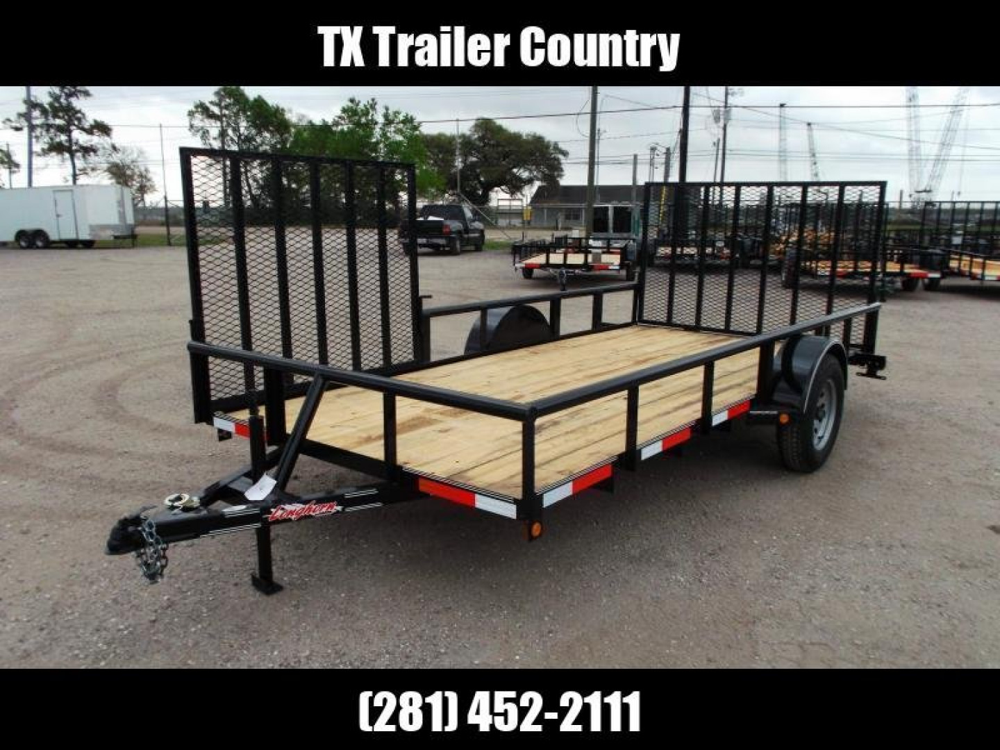 New 2025 Longhorn Trailers 83x14 Single Axle Utility Trailer / ATV Trailer / UTV Side by Side Trailer / Pipetop / 4ft Heavy Duty Rear Ramp / 4ft Side Load Ramp Gate
