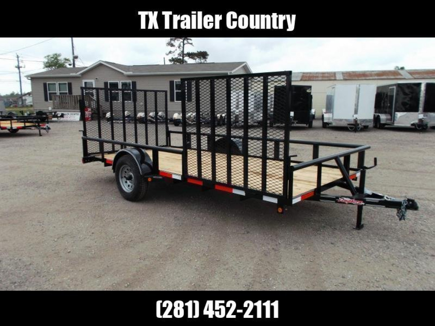 New 2025 Longhorn Trailers 83x14 Single Axle Utility Trailer / ATV Trailer / UTV Side by Side Trailer / Pipetop / 4ft Heavy Duty Rear Ramp / 4ft Side Load Ramp Gate