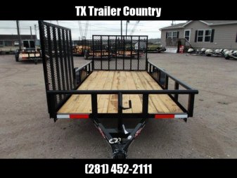 New 2025 Longhorn Trailers 83x14 Single Axle Utility Trailer / ATV Trailer / UTV Side by Side Trailer / Pipetop / 4ft Heavy Duty Rear Ramp / 4ft Side Load Ramp Gate