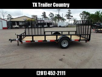 New 2025 Longhorn Trailers 83x14 Single Axle Utility Trailer / ATV Trailer / UTV Side by Side Trailer / Pipetop / 4ft Heavy Duty Rear Ramp / 4ft Side Load Ramp Gate