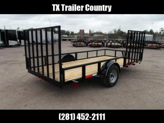 New 2025 Longhorn Trailers 83x14 Single Axle Utility Trailer / ATV Trailer / UTV Side by Side Trailer / Pipetop / 4ft Heavy Duty Rear Ramp / 4ft Side Load Ramp Gate