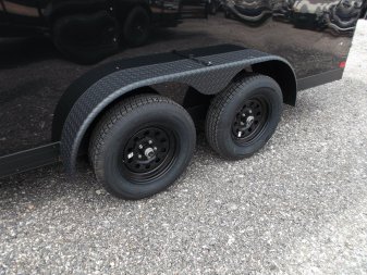 New 2025 COVERED WAGON TRAILERS 7x16 Cargo Trailer / Enclosed Trailer / 7ft Interior / Extra Wide Ramp / 48" RV Side Door / LEDs / .030 Black Semi-Screwless Exterior / Black Out Package