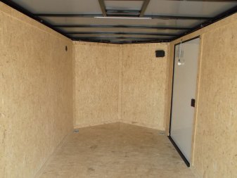 New 2025 COVERED WAGON TRAILERS 7x16 Cargo Trailer / Enclosed Trailer / 7ft Interior / Extra Wide Ramp / 48" RV Side Door / LEDs / .030 Black Semi-Screwless Exterior / Black Out Package