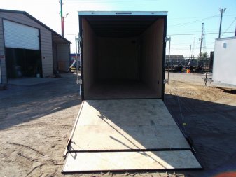 New 2025 COVERED WAGON TRAILERS 7x16 Cargo Trailer / Enclosed Trailer / 7ft Interior / Extra Wide Ramp / 48" RV Side Door / LEDs / .030 Black Semi-Screwless Exterior