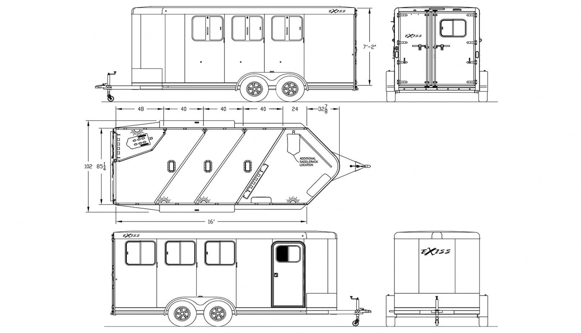 New 2025 Exiss Trailers 720 BP Stock / Stock Combo Trailer