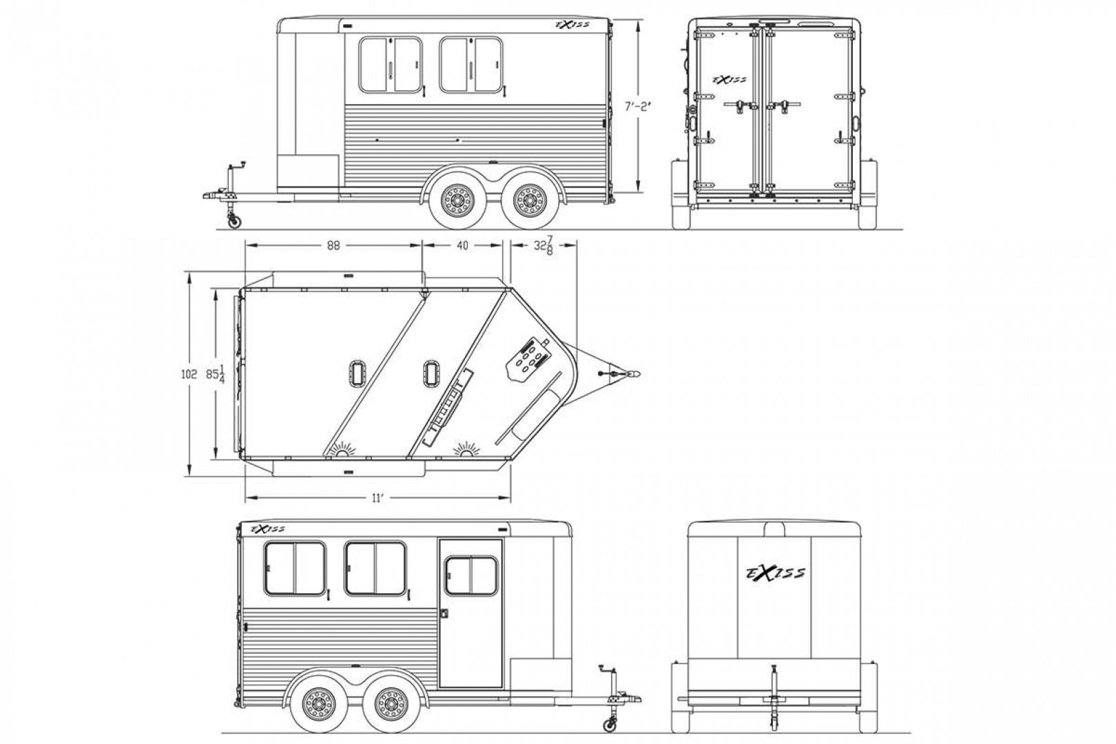 New 2025 Exiss Trailers EXPRESS 2H BP - XT Stock / Stock Combo Trailer