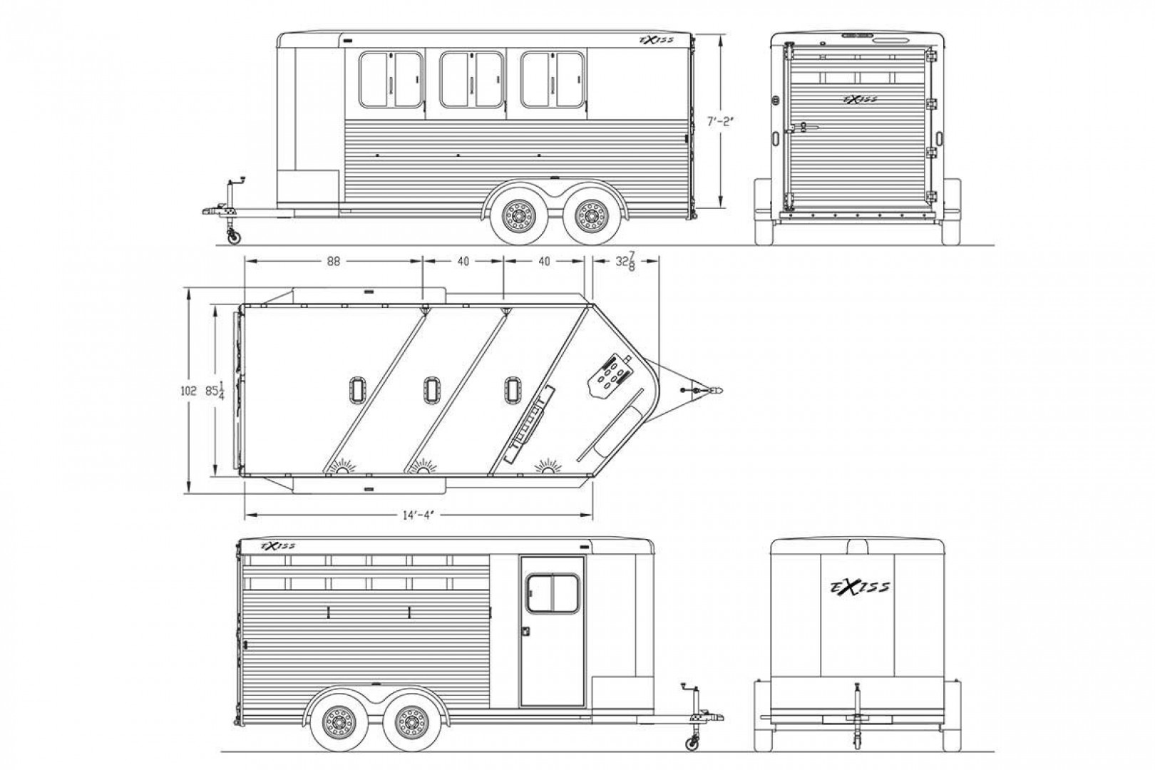 New 2025 Exiss Trailers EXPRESS 2H BP - CXF Stock / Stock Combo Trailer