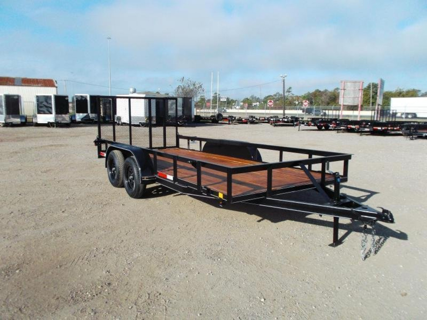 New 2025 J&C TRAILERS 83x16 Utility Trailer / Lowboy Trailer / 4ft Ramp Gate / Electric Brakes / 2" Bulldog Coupler
