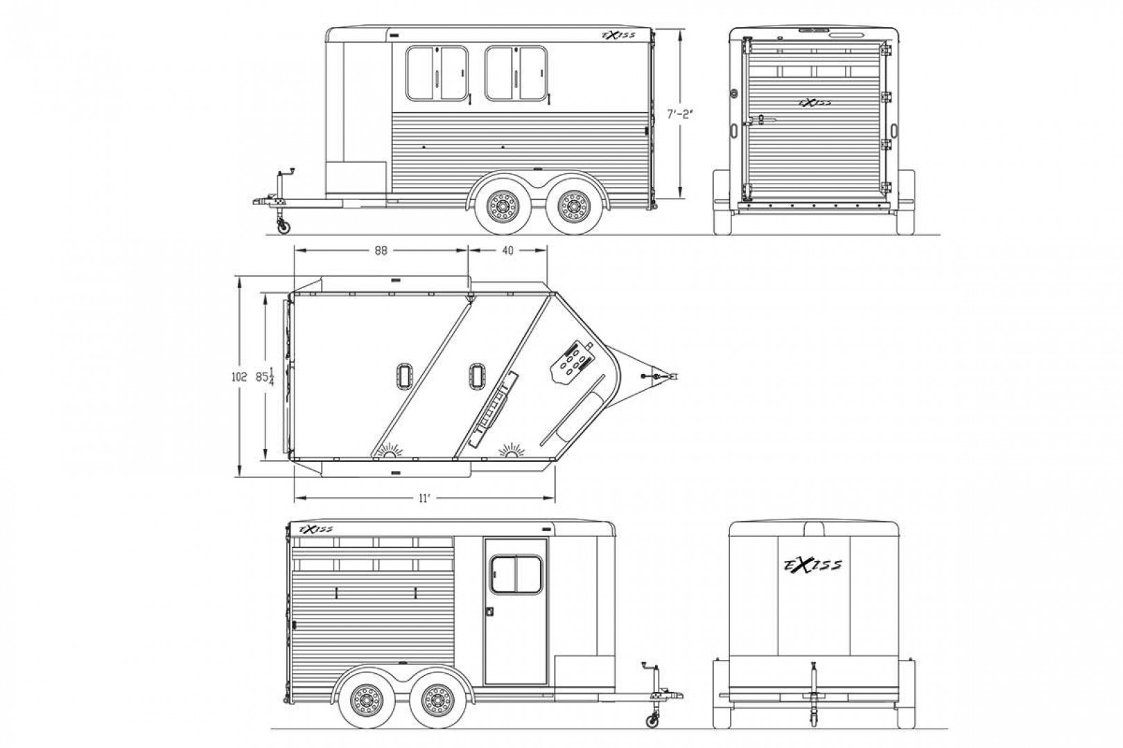 New 2025 Exiss Trailers EXPRESS 2H BP - CXF Stock / Stock Combo Trailer