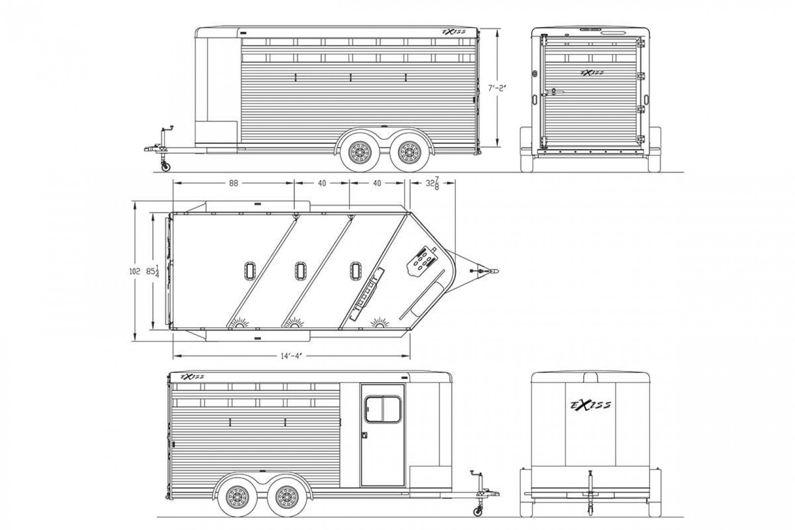 New 2025 Exiss Trailers EXPRESS 3H BP - CX Stock / Stock Combo Trailer