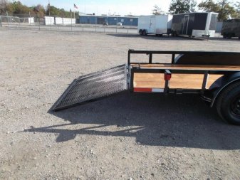 New 2025 J&C TRAILERS 83x16 Utility Trailer / Lowboy Trailer / 4ft Ramp Gate / Electric Brakes / 2" Bulldog Coupler