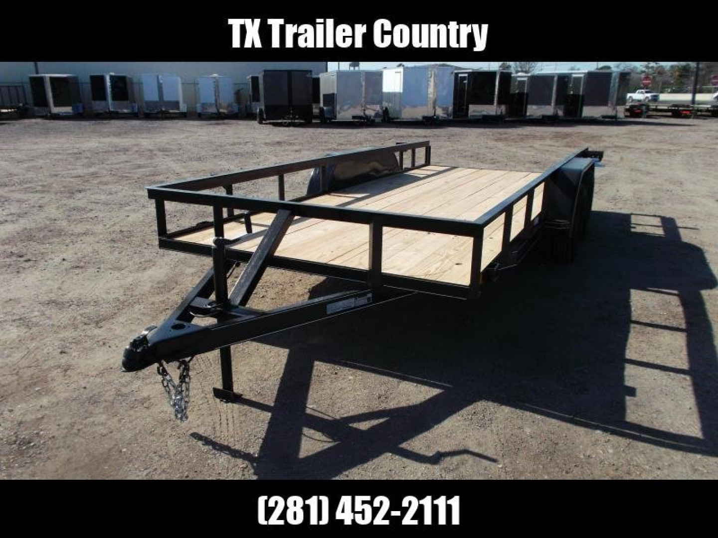 New 2025 J&C TRAILERS 83x16 Utility Trailer / Lowboy Trailer / 2" Bulldog Coupler / 5ft Slide Out Ramps / Electric Brakes