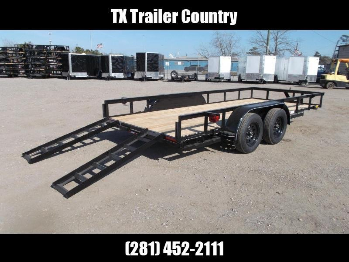 New 2025 J&C TRAILERS 83x16 Utility Trailer / Lowboy Trailer / 2" Bulldog Coupler / 5ft Slide Out Ramps / Electric Brakes